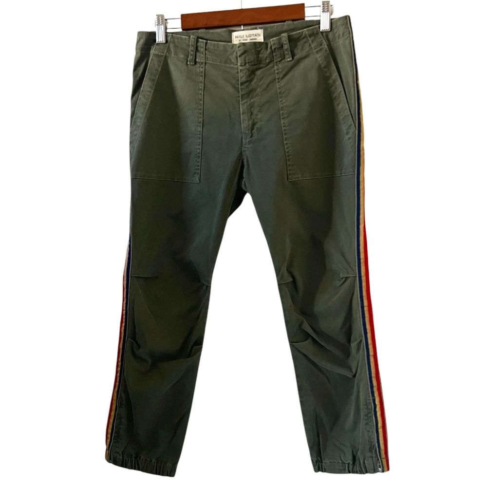 Nili Lotan French Military Cropped Pant In Loden Size 6